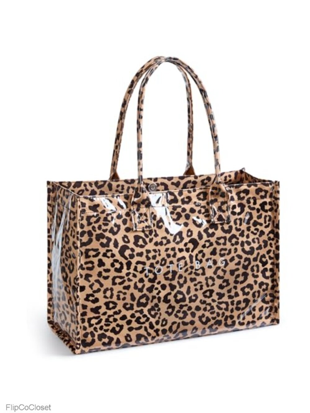 Large PVC Tote Bag Foldable Waterproof Shoulder Handbag with Top Handle